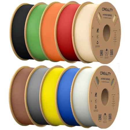 10kg Creality Hyper-PLA Filament - (1kg White +1kg Black+1kg Red+1kg Blue+1kg Gray+1kg Yellow+1kg Orange+1kg Brown+1kg Skin Color+1kg Green )