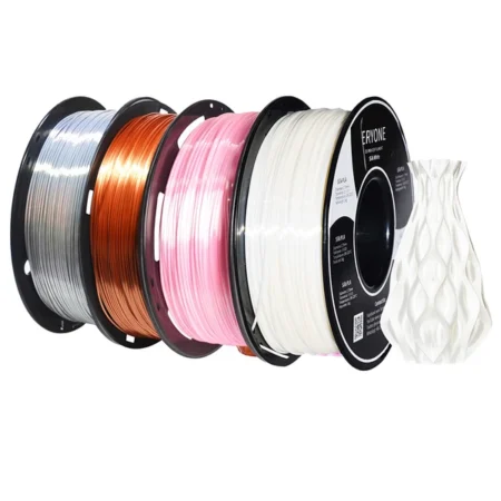 4kg ERYONE Silk PLA Filaments - 1kg White + 1kg Pink + 1kg Red Copper + 1kg Silver