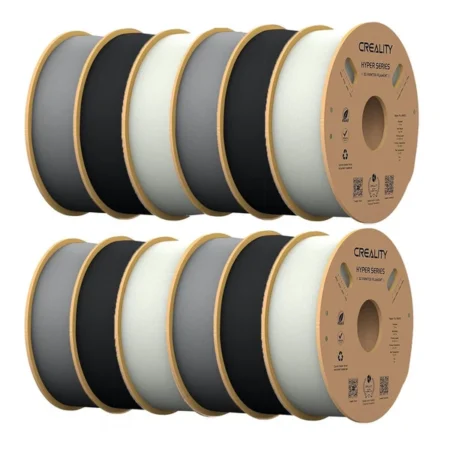 12kg Creality Hyper-PLA Filament - 4kg Black + 4kg White + 4kg Grey