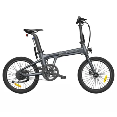 ADO A20 Air Folding E-bike 20 inch 36V 250W Motor 25km/h Max Speed 10Ah Samsung Battery 100km Range Torque Sensor IPX7 Waterproof IPS Color Display Carbon Belt Drive Dual Hydraulic Disc Brake- Grey