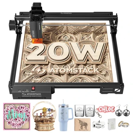 ATOMSTACK A20 Pro V2 20W Laser Engraver, 400mm/s High Speed, 0.01mm Precision, 0.08 x 0.1mm Spot, 400*365mm