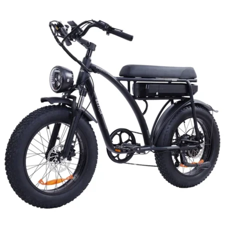 Bezior XF001 Plus Electric Mountain Bike 20*4.0 inch Fat Tire 48V 1000W Motor 45km/h Max Speed 17.5Ah Battery 100km Mileage 120kg Load Shimano 7-Speed Gears Dual Hydraulic Disc Brake Retro Bike - Black
