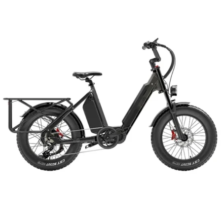 Bezior X500 Max Electric Cargo Bike, 750W Bafang Motor, SAMSUNG 48V 37.5Ah Removable Battery, 20*4.0 Inch Fat Tire, 48km/h Max Speed up to 220km Range, Front Spring Fork Hydraulic Disc Brakes Shimano 7-Speed with 60cm*20cm Large Heavy-duty Shelf