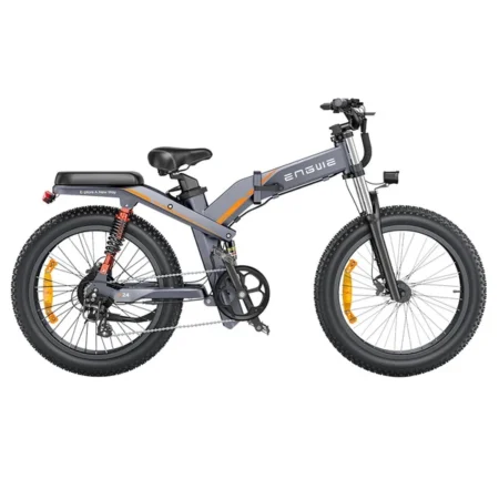 ENGWE X24 Electric Bike 24*4.0 inch Fat Tire 50km/h Max Speed 48V 1000W Motor 19.2Ah & 10Ah Dual Battery for 150km Range 150kg Load Shimano 8-Speed Dual Hydraulic Disc Brake - Grey