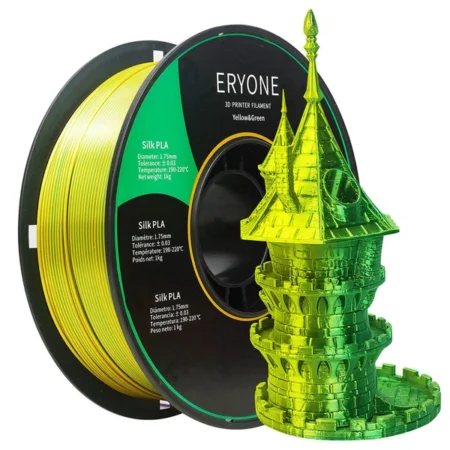 4kg ERYONE Dual Color Silk PLA Filaments - 1kg Yellow Green + 1kg Red Blue + 1kg Blue Green + 1kg Gold Grey