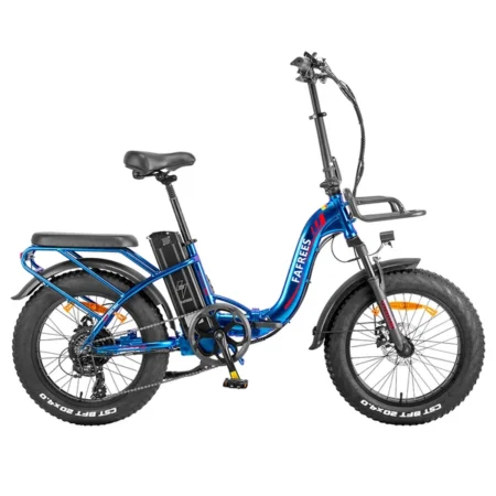 Fafrees F20 Max Electric Bike, 20*4.0 Inch Fat Tire, 500W Brushless Motor, 48V 22.5Ah Samsung Cell Battery, 25km/h Speed, Front & Rear Disc Brakes, Shimano 7-Speed - Aurora Blue