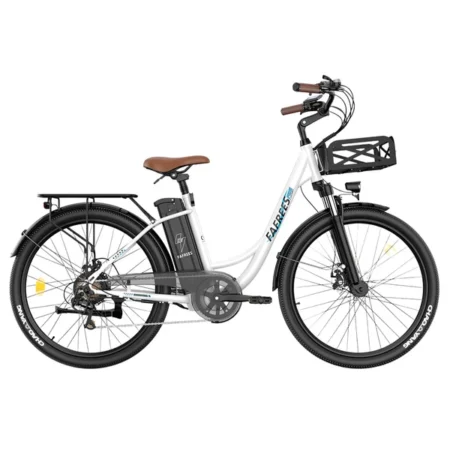 Fafrees F26 Lasting Electric Bike, 250W Motor, 36V 20.3Ah Battery, 26*1.95'' Tires, 25km/h Max Speed, 140km Range, SHIMANO 7 Speed, Mechanical Disc Brakes, 2.3-inch LCD Display - White