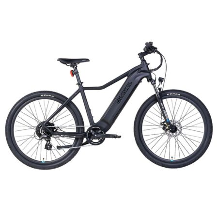 GLEWEL Step-Over 27.5 Electric Bike, 250W BAFANG Motor, 36V 15.6Ah Battery, 27.5*2.1 Inch Tires, 25km/h Max Speed, Disc Brake, Suspension Front Fork, Shimano 8 Speed, LCD Display
