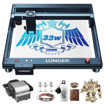LONGER Laser B1 30W Laser Engraver Cutter, 6-core Laser Head, 33-36W Power Output, 450 x 440mm Engraving Area