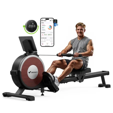 MERACH Q1S Magnetic Rowing Machine, 16-Level Resistance, 350lb Capacity, Dual Rail, LCD Monitor, App Compatible, Black
Good Sale Product