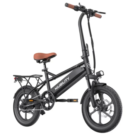 Niubility B16S 16-inch Tire Electric Bike 350W Motor, 36V 14.5Ah Battery, 30km/h Max 60km Range, Dual Disc Brakes LCD Display Lightweight and Durable Frame IPX3 Waterproof Teenagers Gifts - Black