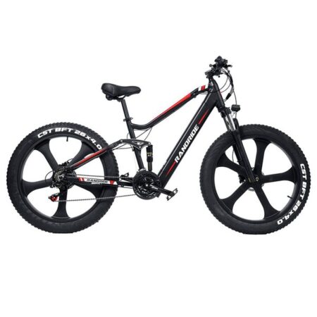 RANDRIDE YX90M Electric Bike, 26'' Fat Tire, 1000W Brushless Motor, 48V13.6Ah Battery, 45km/h Max Speed, 100km Range, LCD Display, SHIMANO Hydraulic Brake, Full Suspension Frame