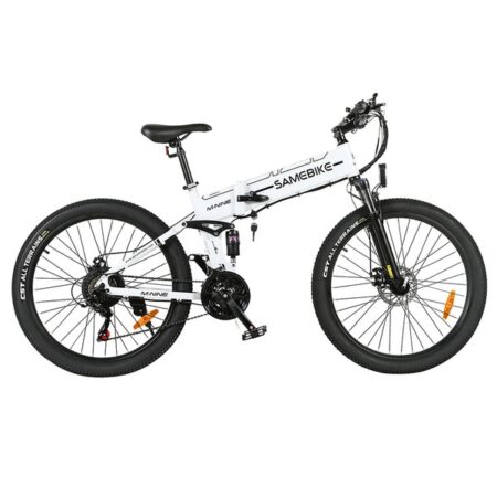 SAMEBIKE LO26-II Foldable Mountain Electric Bike 750W Motor 48V 12.5Ah Battery 60-80 km Range 35km/h Max Speed - White