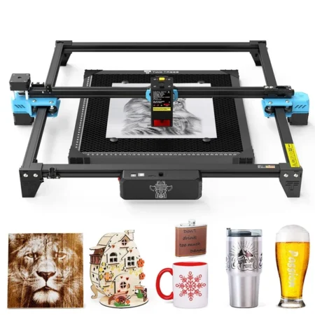 TWO TREES TTS-20 Pro 20W Laser Engraver Cutter with Air Pump, Laser Bed, 0.08*0.08mm Laser Spot, 500mm/s Engraving Speed, WiFi Connection, 98% Pre-Assembled, 418x418mm