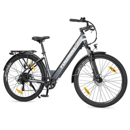 Touroll J1 ST 27.5 inch Trekking Bike with 250W Motor, 36V 15.6Ah Battery, Max 100km Range, 1.8" LCD Display Shimano 7-Speed Disc Brake - Black