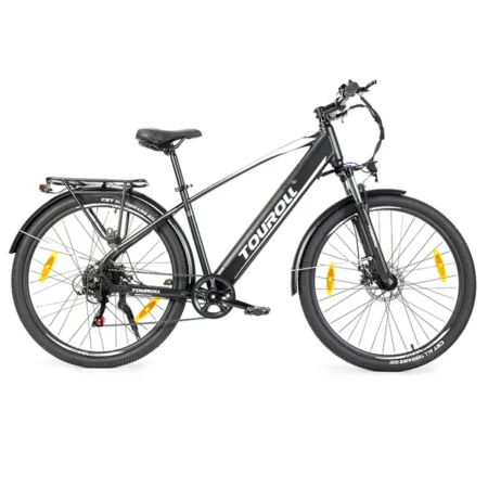 Touroll J1 27.5 inch Trekking Bike with 250W Motor, 36V 15.6Ah Battery, Max 100km Range, 1.8" LCD Display Shimano 7-Speed Disc Brake - Black
