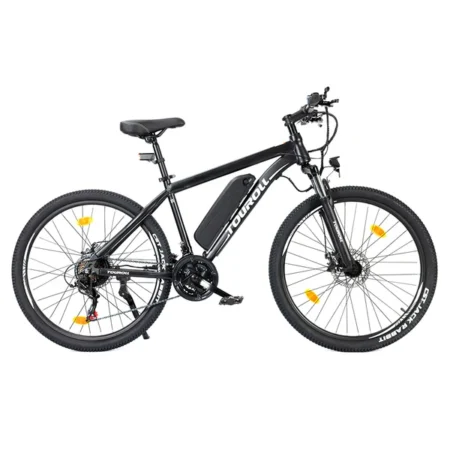 Touroll U1 29-inch Off-Road Tire Electric MTB Bike with 250W Motor, 36V 13Ah Removable Battery, Max 65km Range, Shimano 21-Speed Gear Disc Brake IPX4 Waterproof - Black