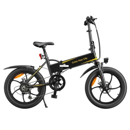 ADO A20+ Electric Folding Bike 20 inch City Bicycle 250W Hall Brushless Gear DC Motor SHIMANO 7-Speed Rear Derailleur 36V 10.4Ah Removable Battery 25km/h Max speed up to 60km Max Range IPX5 Double Shock-absorption Aluminum alloy Frame - Black