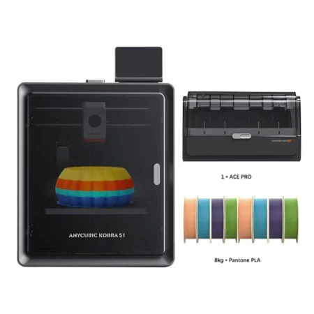Anycubic Kobra S1 Combo 3D Printer with 8kg Pantone PLA Filament - 2kg Peach Fuzz + 2kg Interstellar Violet + 2kg Spring Leaf + 2kg Tropical Turquoise