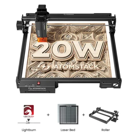 ATOMSTACK A20 Pro V2 20W Laser Engraver + Mecpow H44 Laser Bed + G3 Pro Rotary Roller + 1 Year LightBurn License