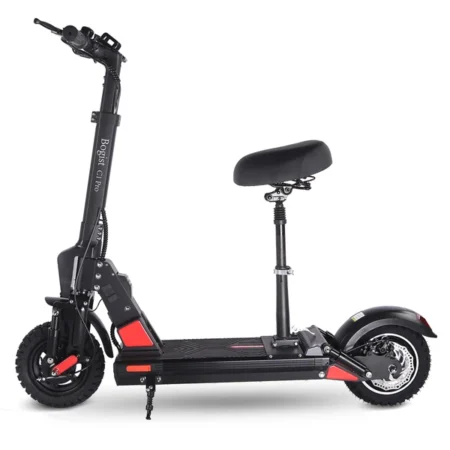 BOGIST C1 Pro Folding Electric Scooter 10 inch Tire 500W Motor 48V 13Ah Battery BMS Shockproof and Stab-Proof with Removable Seat - Black