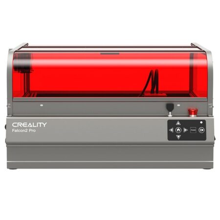 Creality Falcon2 Pro 22W Laser Engraver, FDA Class1 Safety Certification, Integrated Air Assist, Curved Visible Cover, Built-in Camera, Drawer Design, Fence Type Protection Strip, Fire / Airflow / Lens Monitoring, 400x415mm