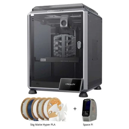 Creality K1C 3D Printer + Space Pi Dryer + 5kg ERYONE Matte Hyper PLA Filament (2kg Gray+ 2kg White+ 1kg Navy Blue)