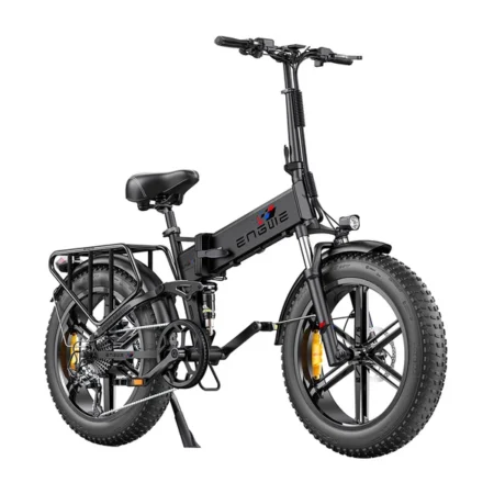 ENGWE ENGINE Pro Folding Electric Bicycle 20*4 inch Fat Tire 750W Brushless Motor 48V 16Ah Battery 45km/h Max Speed up to 120km Range 8 Speed System LCD Smart Display Hydraulic Disc Brakes - Black