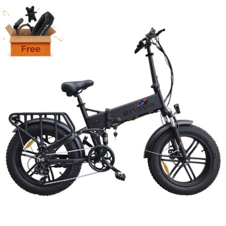 ENGWE Engine X Folding Electric Bike 20*4.0 Inch Chaoyang Off-Road Fat Tires 250W Motor E-Bike 48V 13Ah Battery 25Km/h Max Speed 100KM Range Dual Disc Brake 150KG Max Load - Black