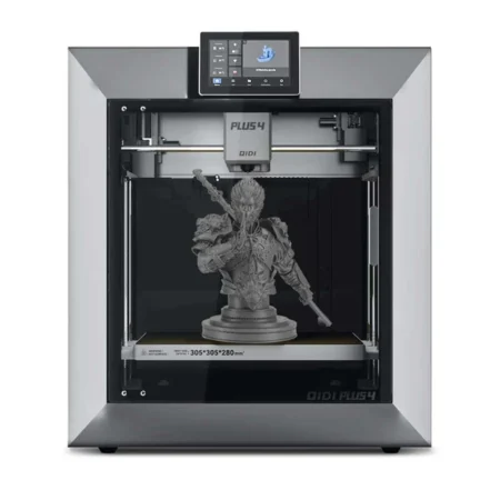 Stampante 3D QIDI TECH PLUS4, 600 mm/s, stampa ad alta temperatura a 370℃, camera riscaldata attiva a 65℃, 305*305*280 mm, touchscreen da 5 pollici, fotocamera 1080P, ugello composito multi-metallo, isolamento a doppio strato, supporta sistema multicolore, telecomando, Klipper V0.12.0